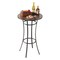 Black Round Patio Bar Table 23.6in Bistro Table Compact Indoor Outdoor 1-2 People